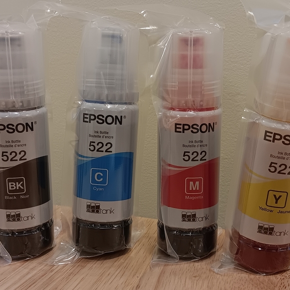 Epson 522 Ink Set with Black, Cyan, Magenta, Yellow - Picture 1 of 2